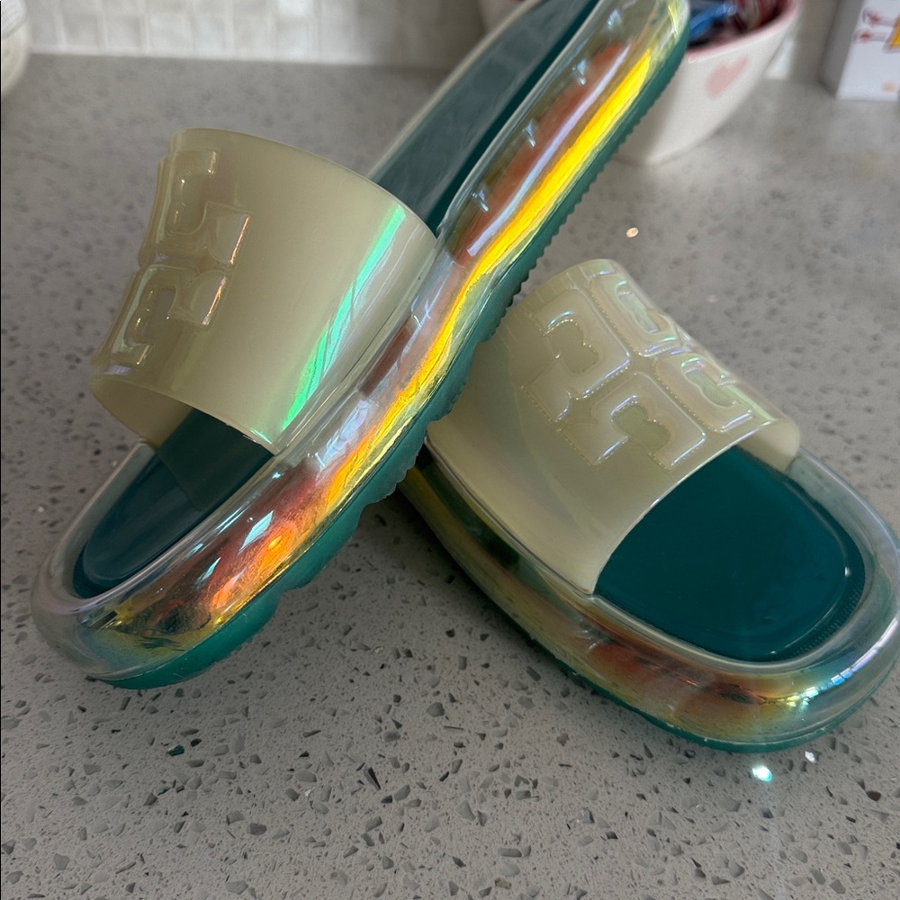 Tory Burch Iridescent and Turquoise Sandals - Picture 6 of 9